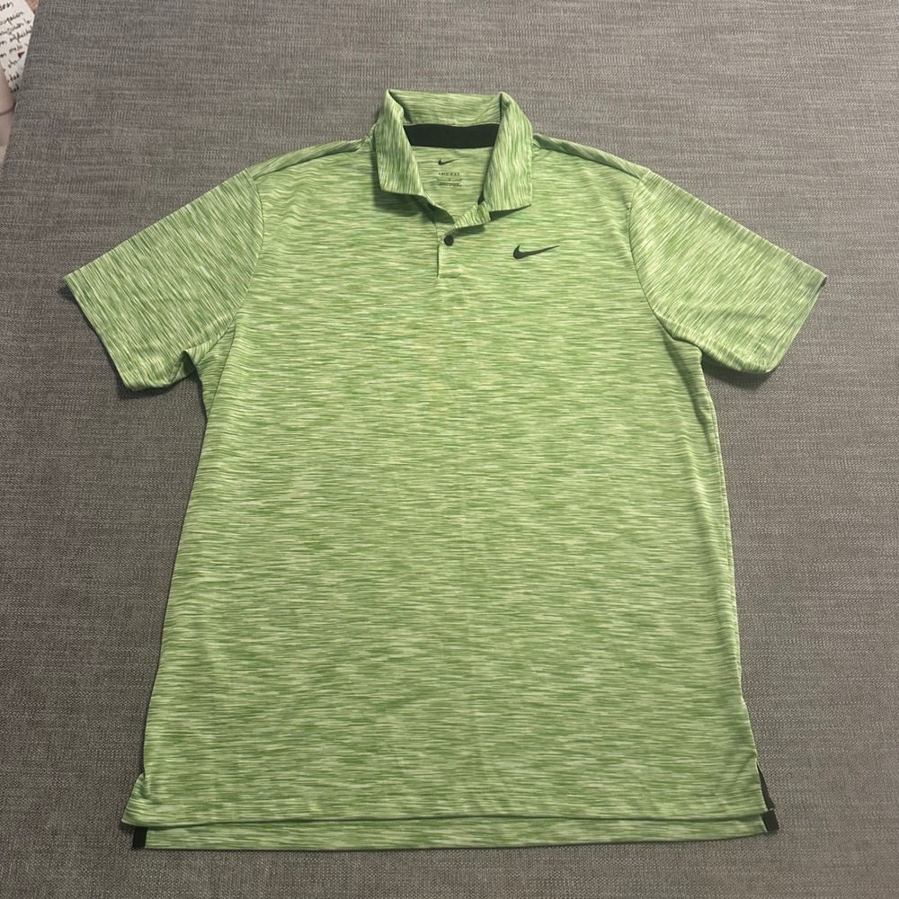 Nike Dri-FIT Polo Shirt Mens Large Green Space Dye Heather Golf